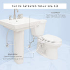 TUSHY 3.0 Spa Cool to Warm Water Bidet Attachment. Easy Universal Toilet Seat Install, Requires Sink Connection for Temperature Control. Fresh Self-Cleaning Clean Water, Noir/Gold