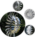 Unique and Magical Metal Windmill, 3D Wind Powered Kinetic Sculpture, Metal Wind Spinner Solar, Wind Spinners for Yard and Garden, Wind Catchers Metal Outdoor Patio Decoration (2 PCS -Silver)