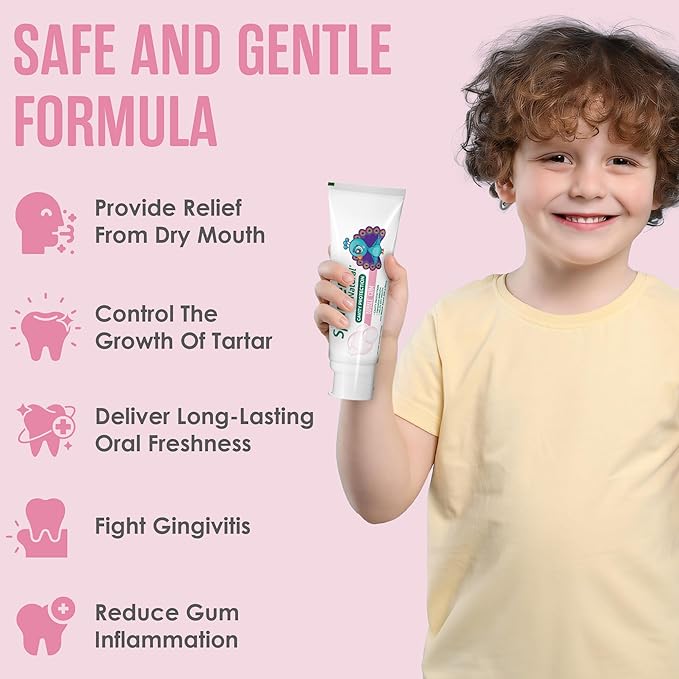 SprinJene Natural Kids Toothpaste, Bubblegum | Natural Children’s Toothpaste for Cavity Protection | Fluoride Toothpaste for Toddlers | 1 Pack