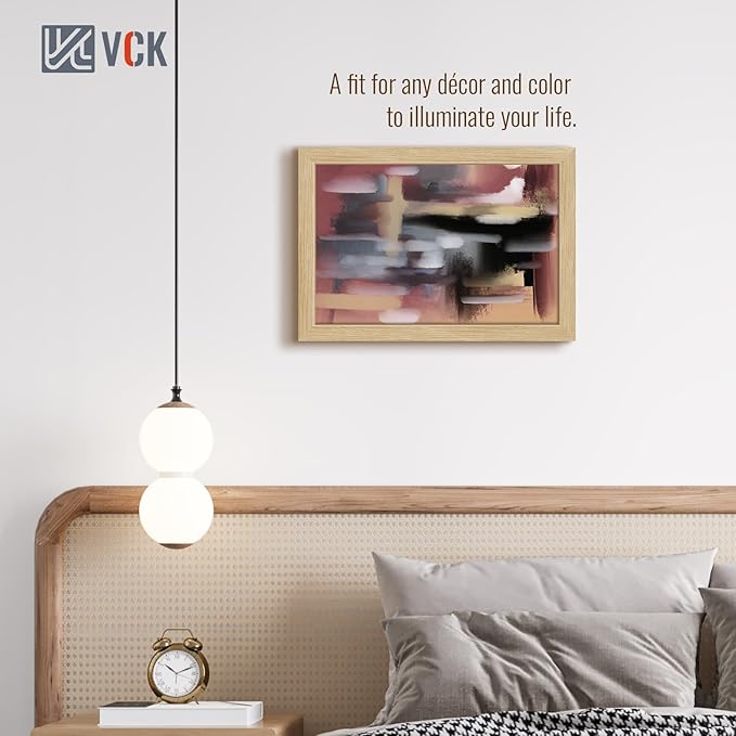 VCK 12x18 Oak Wood Frame for Poster & Picture, Natural Solid Wood Photo Frames 3 Pack, Wall Gallery Frame