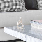 Bookshelf Decor Thinker Statue - Abstract Style Thinker Sculptures Modern Aesthetic Figurine Decoration Statues for Home Decor-Right Thinking-White