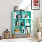 LEYAOYAO 7 Cube Bookshelf 3-Tier - Mint Green