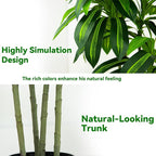 Artificial Dracaena Tree Artificial Silk Tree Faux Tree with White Tall Planter Fake Tropical Yucca Floor Plant (1, White Tall Planter, 6 FT)
