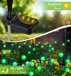 Solar Firefly Light, Christmas Lights for Outside Decorations, 4 Pack 24 LED Green Solar Garden Lights, Outdoor Waterproof Garden Decor for Yard Patio Pathway Lawn Christmas