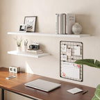 Wall Shelf Set of 2, White Floating Shelves 36 in W x 10 in D x 1 in H, Wooden Floating Wall Shelf with Invisible Brackets for Living Room/Bedroom/Bathroom/Kitchen Storage and Decor