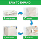 Bidtakay Extra Large Storage Baskets for Organizing Clothes Storage Bins 3 Pack Fabric Storage Bins for Shelves Linen Collapsible Organizer for Closet-Light Biege