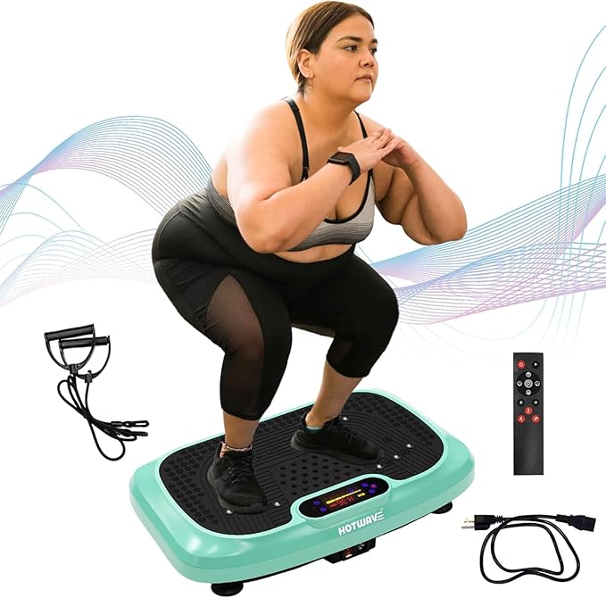 HOTWAVE Vibration Plate Exercise Machine for Lymphatic Drainage, Power Vibrating Plates Platform for Weight Loss - Whole Body Shaker Vibration Plate Machine Home Gym Shaping Fitness Workout