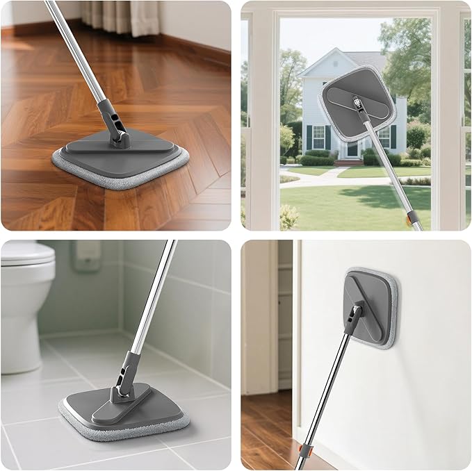 Mop and Bucket Set, Spin Mop with Separate Dirty Water System, Deep-Cleaning Mops for Floors, Versatile Mops for Walls