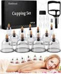 Cupping Kit for Massage Therapy, Silicone Physical Chinese Therapy Cupping Set at Home, Professional Muscle Cupping Tool with Pump & Vacuum Cups for Cellulite Reduction