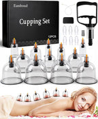 Cupping Kit for Massage Therapy, Silicone Physical Chinese Therapy Cupping Set at Home, Professional Muscle Cupping Tool with Pump & Vacuum Cups for Cellulite Reduction