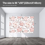 Pink Floral Wall murals Peel and Stick Flowers Wallpaper for Bedroom Living Room - 58"x86"
