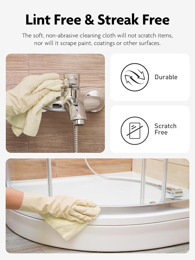 Fantasticlean Microfiber Cleaning Cloth Roll -40 Pack, Tear Away Microfiber Towels, 12" x 12", Reusable, Washable, Scratch Free, Ultra Absorbent Dish Rags for Car, Home, Garage or Shop (Beige)