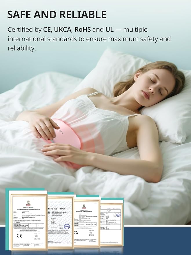Slimpal Heating Pad for Period Cramps, Plus-Sized Portable Electric Heating Pad, Menstrual Cordless Heat Belt Back, Belly, Waist Pain Relief, Long-Lasting Battery, Gift for Her Girl Women Wife, Beige