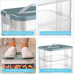 Toys Organizer Storage Case for Lego Box Kids Toy Stackable Building Blocks with Lids Bins Adjustable Lego Storage Containers Plastic Toy Box 1 Layer