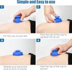 Silicone Cupping Therapy Sets-10pcs Professional Vacuum Cupping for Myofascial Massage/Joint Pain/Anti Cellulite/Deep Muscle Relief & More(Blue)