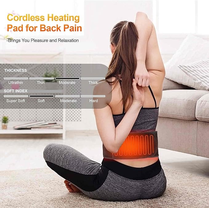 Heated Waist Belt,Heating Pad for Low Back and Belly, Holiday Gift,Women’s Cordless Heating Belt for Period Cramps - Rechargeable & Slim Design
