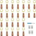 YJFWAL 24Pack 20LED Wine Bottle Lights with Cork, Cork Shape Silver Copper Wire Fairy Mini String Lights Fairy lights Battery Operated for DIY, Party, Wedding, Christmas, Halloween Decor (Warm White)