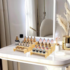 Large Display Wood Risers Wooden Stand 8 Tier Wood Racks Decorative Rectangular, 2 Set 8 Pieces Cupcake Stands Cologne Perfume Organizer Dessert Showcase Items(nature)