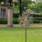 Viveta Metal Wind Spinners Outdoor,Vintage Kinetic Wind Spinner Garden Pinwheels with Metal Stake for Patio,Lawn,Garden,59 * 13.4 Inch