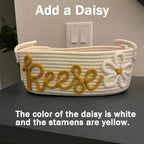 Personalized Baby Name Basket, Custom Woven Baby Shower Gift Basket with Cotton Rope Handle Baby Diaper Nursery Shelf Storage Basket Bin for Kids' Bedroom (Style 1)