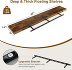 Fun Memories Floating Shelves, 8 Inch Deep Floating Shelves, Rustic Wood Fireplace Mantel 48 in Long, 48 x 8 Floating Wall Shelves for Living Room, Kitchen, Bedroom, Rustic Brown, 1 Pack