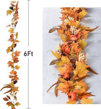 DearHouse Fall Maple Leaves, 6ft Artificial Autumn Foliage Thanksgiving Decor for Home, Wedding, Fireplace, Party, Christmas (Yellow&Brown)