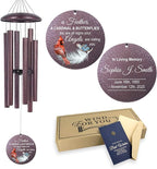 ASTARIN Custom Cardinal Wind Chimes for Loss of Lover Mom Dad, Butterfly Wind Chime Memorial Sympathy Gifts for Remembrance, Windchimes in Memory of a Loved One