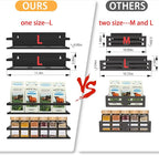 Magnetic Spice Rack Organizer for Fridge Seasoning Organizer for Kitchen Storage With Screw Magnetic Shelf for Oven, RV,Garage,Bathroom(Black, 4pack)