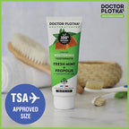 MOUTHWATCHERS Whitening Fluoride Free Naturally Sourced Toothpaste, 4 Tubes, 3 oz Each, for Sensitive Teeth and Gums, Fresh Organic Mint and Propolis, by Dr. Plotka's