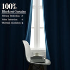 150 Inches Extra Wide Room Divider Draperies, Pinch Pleat Drapes, Absolutely Blackout Sliding Door Drapery, Total Privacy Ceiling Track Curtains, 150" W by 102" L, Blue (1 Panel)