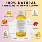 Lymphatic Massage Oil for Massage Therapy & Natural Lymphatic Drainage | Premium Quality with Arnica & Lavender Oil | for Post Surgery Recovery & Detox | 8oz by Brookethorne Naturals