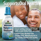 Nature's Answer Periobrite Alcohol-Free Mouthwash, Wintermint, 16 Ounce (2 Pack) | Fluoride Free | Natural Breath Freshener | Stain Remover | Natural Teeth Whitener