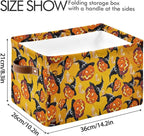 Storage Basket Bin Organizer Basket Collapsible Shelf Basket Cube with handle for Nursery Bedroom Bathroom, one sizex1, Pumpkin