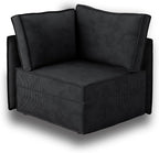 HOOOWOOO Modular Sectional Sofa Couch,Matching Free Combination Cloud Couch Corner Chair(Black Corduroy)
