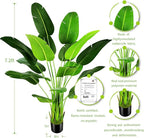 7.2ft Artificial Silk Bird of Paradise Palm Tree (85in) with 17 Trunks Faux Tree and Plastic Nursery Pot, Fake Plant for Office House Farmhouse Living Room Home Decor (Indoor/Outdoor)