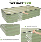 G GOOD GAIN 4-in-1 Adjustable Raised Garden Bed Kit | Galvanized Planter Boxes for Vegetables, Flowers | 12" Tall, Multiple Sizes (5x3x1ft, 4x4x1ft, 6x2x1ft, 7x1x1ft) | Outdoor Metal Raised Bed, Green