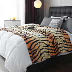 MERRYLIFE Tiger Stripe Print Throw Blanket Decorative Fleece Throw | Ultra-Plush Colorful | Couch Blanket Travel Lap | Home Gift Use(50" 60",Tiger)