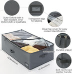 10-Inch Under Bed Organizer, Large Under Bed Storage Container, Underbed Storage Box for Seasonal Clothing, Sweaters, Shoes, Blankets, Wrapping Paper, Sheets & Toys, Yarn 33" L×17" W×10" H