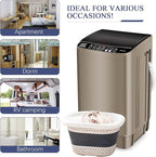 Full Automatic Washing Machine with LED Display, 17.7 lbs Portable Washer Drain Pump, 10 Programs & 8 Water Levels Selections, Ideal for RV, Camping, Apartment, Dorm, Gold