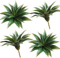JUSTOYOU Large 12.5" Artificial Succulents Aloe Plants Real Touch Fake Flowers Unpotted for Home Wedding Festival Arrangement (4, Green)