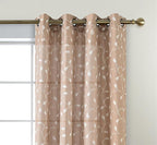 MIUCO Floral Embroidery Semi Sheers Curtain Faux Linen Grommet Window Curtains for Office 52 x 95 Inch 2 Panels, Taupe