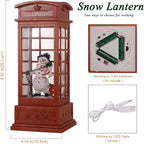 House & Garden Decoration,Christmas Lantern with 8 Pieces of Music,Sparkling Crystal Keep Circling Around The Snowman Families Music Box as a (Snowman)