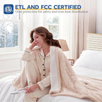 Sealy Electric Blanket King 100"*90",Super Cozy Flannel to Sherpa Reversible Heated Blanket King Size with 10 Heating Levels & 1-12 Hours Auto Off Overheating Protection Machine Washable,Beige
