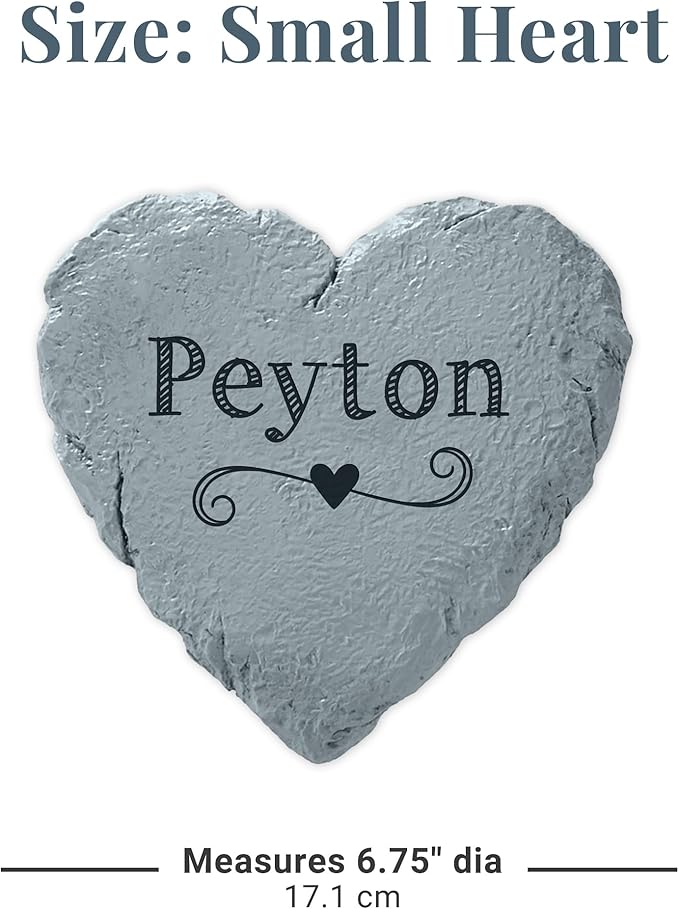 Let's Make Memories Personalized Garden Stone - Resin - Custom Garden Décor - Love Grows Here Round Stone with Heart Cutout - for Dad - for Father's Day