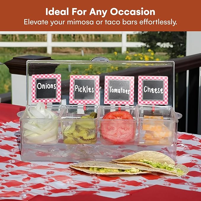 Estilo 4 Section Condiment on Ice, Clear (1-(Pack))