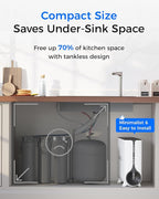 Waterdrop Reverse Osmosis System, Instant Hot Water Dispenser, 600 GPD, Reduce PFAS, Tankless, 2:1 Pure to Drain, Under Sink, TDS Reduction, Smart LED Faucet, Hot and Cold Water Dispenser Faucet