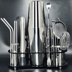 22-Piece Cocktail Shaker Set, 25/20oz Bartender Kit, Bartending Stainless Steel Bar Tools Sets for Drink Mixing, Boston Cocktail Shakers with Stand Recipes Booklet (Siver 25-20oz)