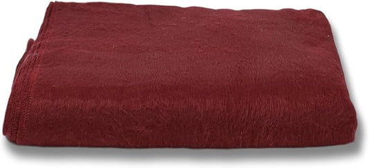 Alpaca Wool Throw Blanket | Warm, Ultra-Soft, Breathable, Non-Itchy Blanket-Throw | Hypoallergenic and Beautiful Fabric (Wine)
