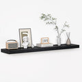 Floating Shelves - 10.3 Inch Deep Wall Shelf for Decor & Storage - Wall Mounted Display Shelving with Invisible Heavy-Duty Metal Bracket - 48" W x 10.3" D x 1.8" H - Set of 1 - Rustic Black
