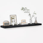 Floating Shelves - 10.3 Inch Deep Wall Shelf for Decor & Storage - Wall Mounted Display Shelving with Invisible Heavy-Duty Metal Bracket - 48" W x 10.3" D x 1.8" H - Set of 1 - Rustic Black